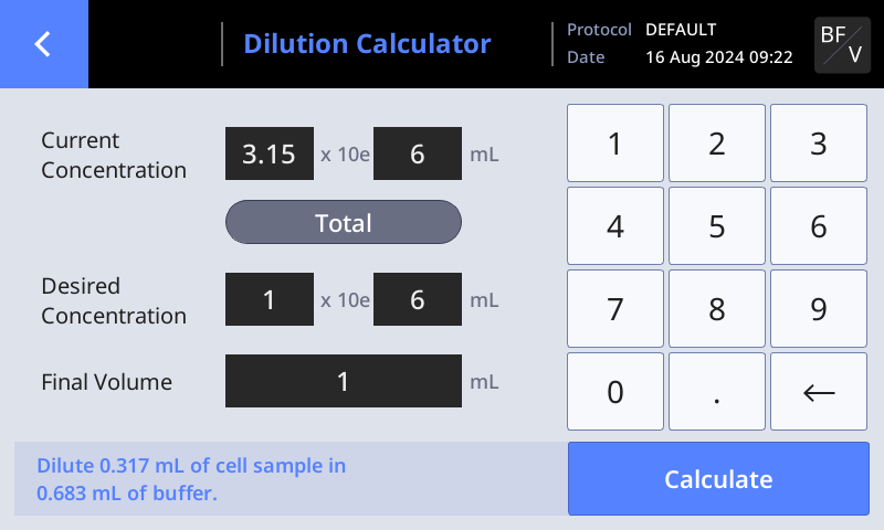 luna3-Use The Dilution Calculator